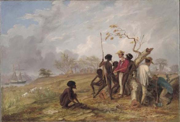 Aborigines near the mouth of the Victoria River